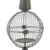 Candle Holder | Pointed Cone Finial on Wired Orb | Gray Metal 26"