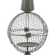 Candle Holder | Pointed Cone Finial on Wired Orb | Gray Metal 26"