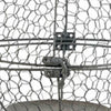 Candle Holder | Pointed Cone Finial on Wired Orb | Gray Metal 26"