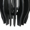 Decorative Lantern | Sculptural Shape & Leather Handle | Black Wood 16"