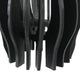 Decorative Lantern | Sculptural Shape & Leather Handle | Black Wood 16"