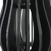 Decorative Lantern | Sculptural Shape & Leather Handle | Black Wood 16"