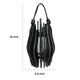 Decorative Lantern | Sculptural Shape & Leather Handle | Black Wood 16"