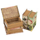 Meer Faux Book Storage Box Set of 4 | Vintage Flowers Butterflies Pink Silk