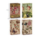 Meer Faux Book Storage Box Set of 4 | Vintage Flowers Butterflies Pink Silk