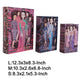 Meer Faux Book Storage Box Set of 3 | Pink Black Fashion Illustrations Silk