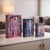 Meer Faux Book Storage Box Set of 3 | Pink Black Fashion Illustrations Silk