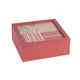 Decorative Storage Box Set of 2 | Clear Top Square Pink Finish | Iron