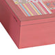 Decorative Storage Box Set of 2 | Clear Top Square Pink Finish | Iron