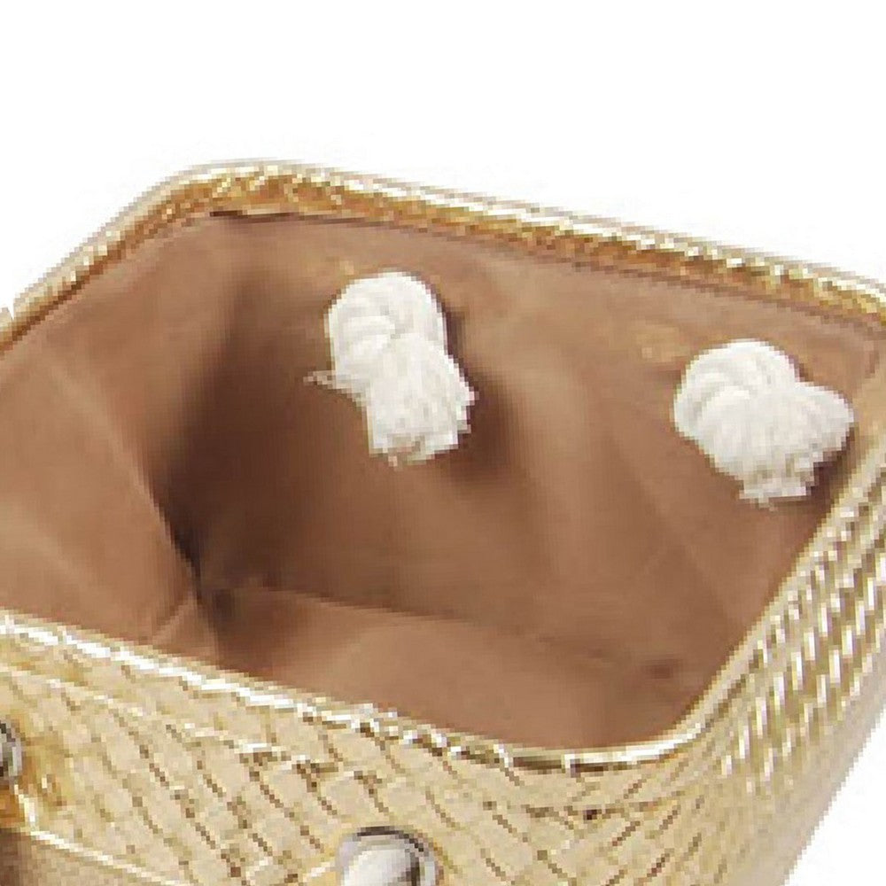 Nesting Basket Set of 3 | Rope Handles | Gold Accents | Brown Jute Fabric