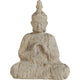 Meditating Buddha Sculpture | Weathered Stone-Look Cream Polyresin 17"