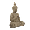 Meditating Buddha Sculpture | Weathered Stone-Look Cream Polyresin 17"