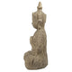 Meditating Buddha Sculpture | Weathered Stone-Look Cream Polyresin 17"