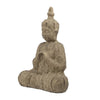 Meditating Buddha Sculpture | Weathered Stone-Look Cream Polyresin 17"