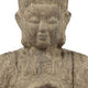 Meditating Buddha Sculpture | Weathered Stone-Look Cream Polyresin 17"
