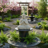 Meditating Buddha Sculpture | Weathered Stone-Look Cream Polyresin 17"