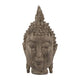 Reva Meditating Buddha Head Sculpture | Rustic Distressed Brown 12"