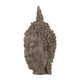 Reva Meditating Buddha Head Sculpture | Rustic Distressed Brown 12"