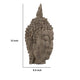Reva Meditating Buddha Head Sculpture | Rustic Distressed Brown 12"