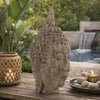 Reva Meditating Buddha Head Sculpture | Rustic Distressed Brown 12"