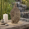 Reva Meditating Buddha Head Sculpture | Rustic Distressed Brown 12"