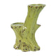 Vintage Candle Holder | Tree Trunk Design Green Glazed Stoneware 11"