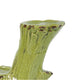 Vintage Candle Holder | Tree Trunk Design Green Glazed Stoneware 11"