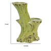 Vintage Candle Holder | Tree Trunk Design Green Glazed Stoneware 11"