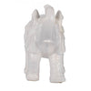 Decorative Figurine | 9" Trumpeting Elephant | Glazed White Dolomite