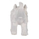 Decorative Figurine | 9" Trumpeting Elephant | Glazed White Dolomite