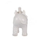 Decorative Figurine | 9" Trumpeting Elephant | Glazed White Dolomite