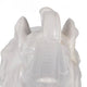 Decorative Figurine | 9" Trumpeting Elephant | Glazed White Dolomite
