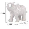 Decorative Figurine | 9" Trumpeting Elephant | Glazed White Dolomite