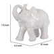 Decorative Figurine | 9" Trumpeting Elephant | Glazed White Dolomite