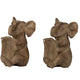 Accent Bookends Set of 2 | Reading Elephants | Antique Brown | 9"
