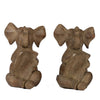 Accent Bookends Set of 2 | Reading Elephants | Antique Brown | 9"