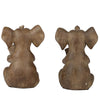 Accent Bookends Set of 2 | Reading Elephants | Antique Brown | 9"