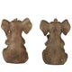 Accent Bookends Set of 2 | Reading Elephants | Antique Brown | 9"