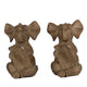 Accent Bookends Set of 2 | Reading Elephants | Antique Brown | 9"
