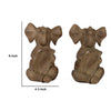 Accent Bookends Set of 2 | Reading Elephants | Antique Brown | 9"