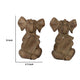 Accent Bookends Set of 2 | Reading Elephants | Antique Brown | 9"