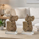 Accent Bookends Set of 2 | Reading Elephants | Antique Brown | 9"