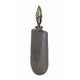 Decorative Bottle with Classic Sculpted Gold Leaf Lid | 23" Gray Glass
