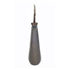 Decorative Bottle with Classic Sculpted Gold Leaf Lid | 23" Gray Glass
