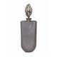 Decorative Bottle with Classic Sculpted Gold Leaf Lid | 23" Gray Glass