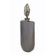 Decorative Bottle with Classic Sculpted Gold Leaf Lid | 23" Gray Glass