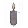 Decorative Bottle with Classic Sculpted Gold Leaf Lid | 23" Gray Glass