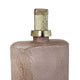 Decorative Bottle with Gold Lid | 19" Muted Pink Textured Glass Body