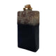 Decorative Bottle | Gold Glitter & Stone Lid | 15" Black Glass