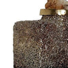 Decorative Bottle | Gold Glitter & Stone Lid | 15" Black Glass